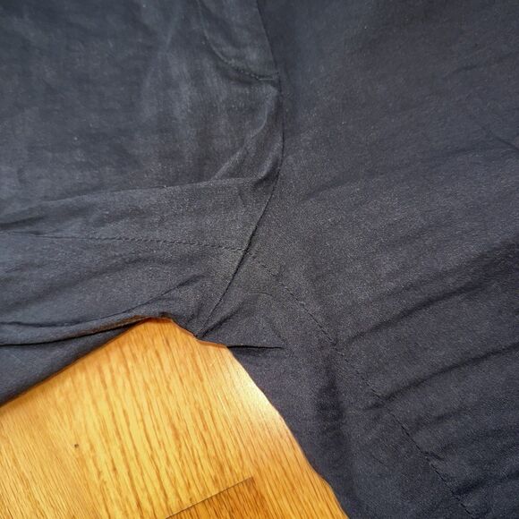 Theory Hartsdale NP Crunch Wash Linen Blend Straight Leg Ankle Pants Black Sz 4 - Picture 9 of 16